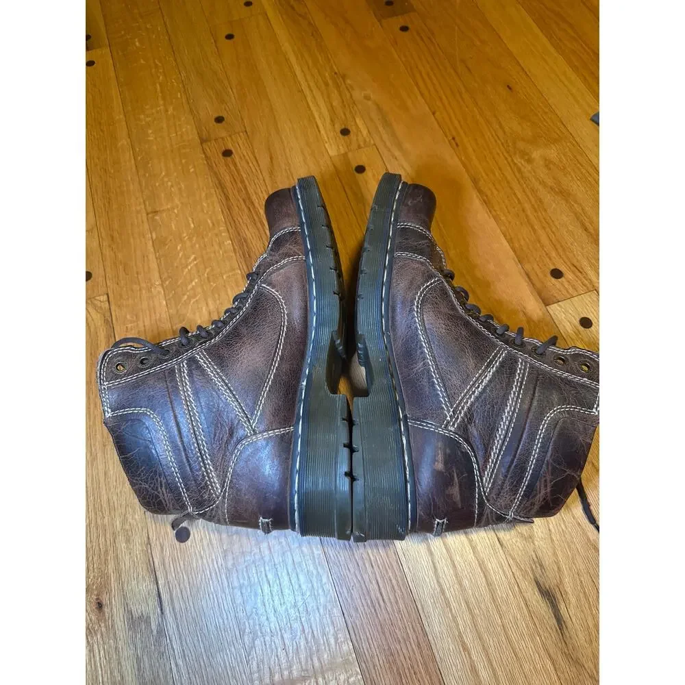 Dr Martens Soren Boots Mens 11 Brwn Distressed Leather Lace Up Combat